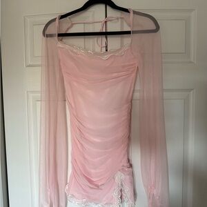 Lucy in the Sky Blush Pink Lace-Trim Slip